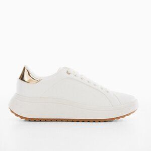Gold Metallic Panel Sneakers (MANGO)